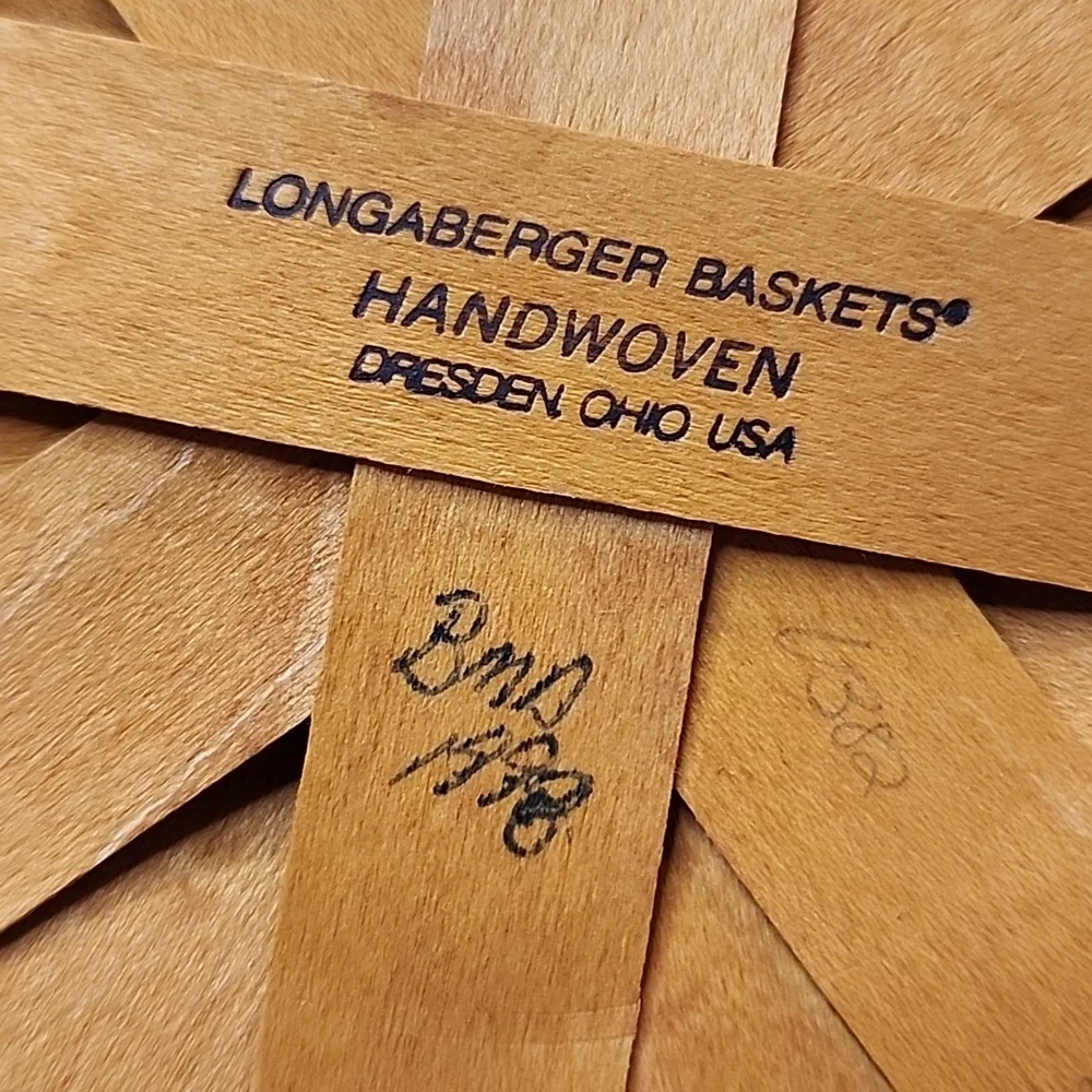 Longaberger Mothers Day Handwoven 1998 Basket Natural Brown W/ Floral Liner